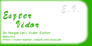eszter vidor business card